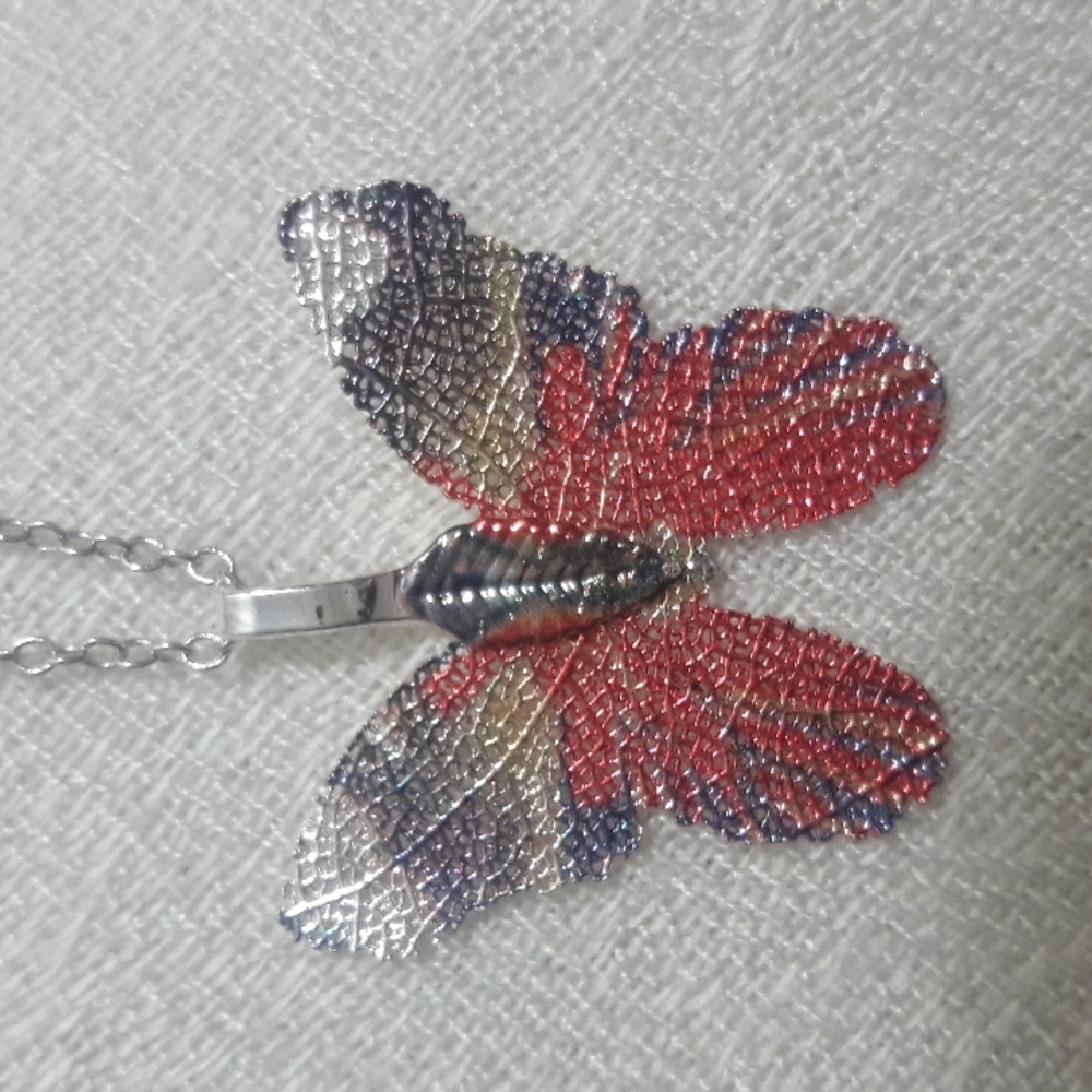 Sterling Silver Plated Women's Butterfly Neclace